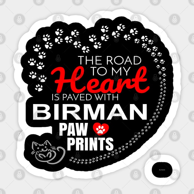 My Birman Paw Prints - Gift For Birman Parent Sticker by HarrietsDogGifts